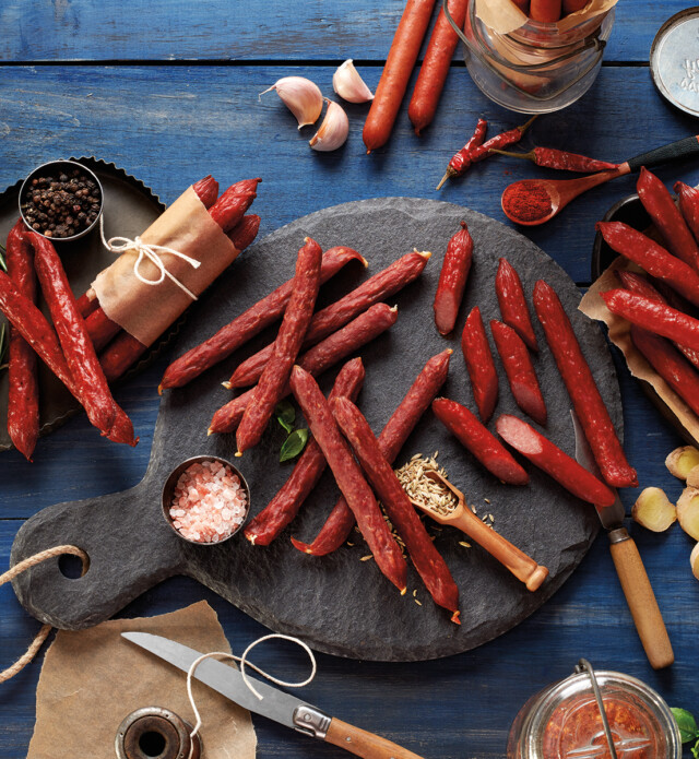 Board of sausage snacks