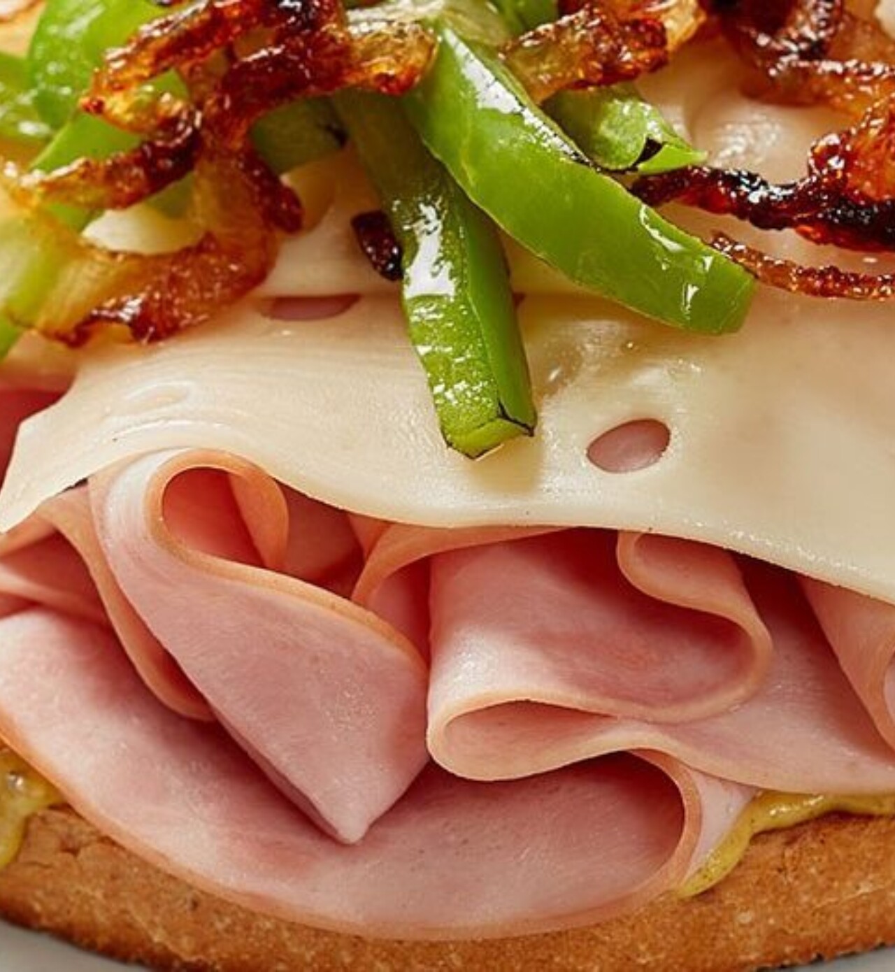 Openfaced Ham, Swiss and Dijon Sandwich Pillers
