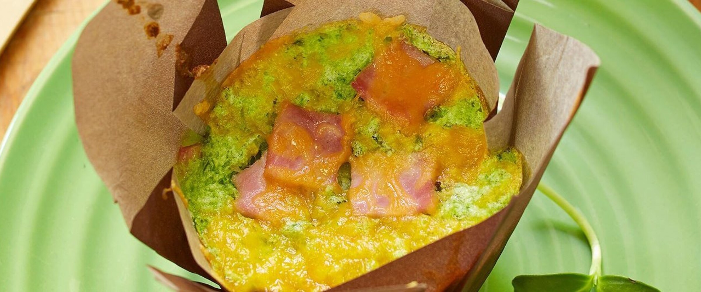 Green eggs and ham in a muffin tin