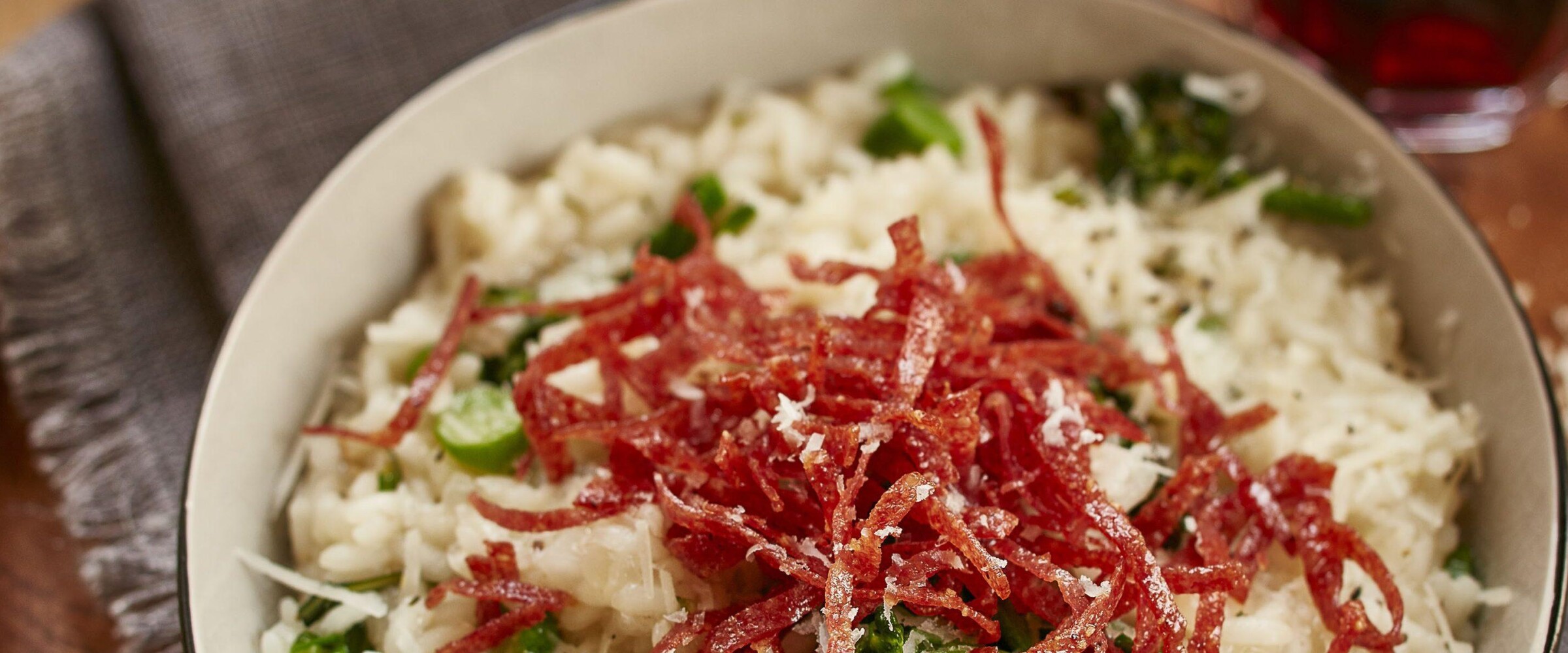 Risotto with Shredded Crispy Salami