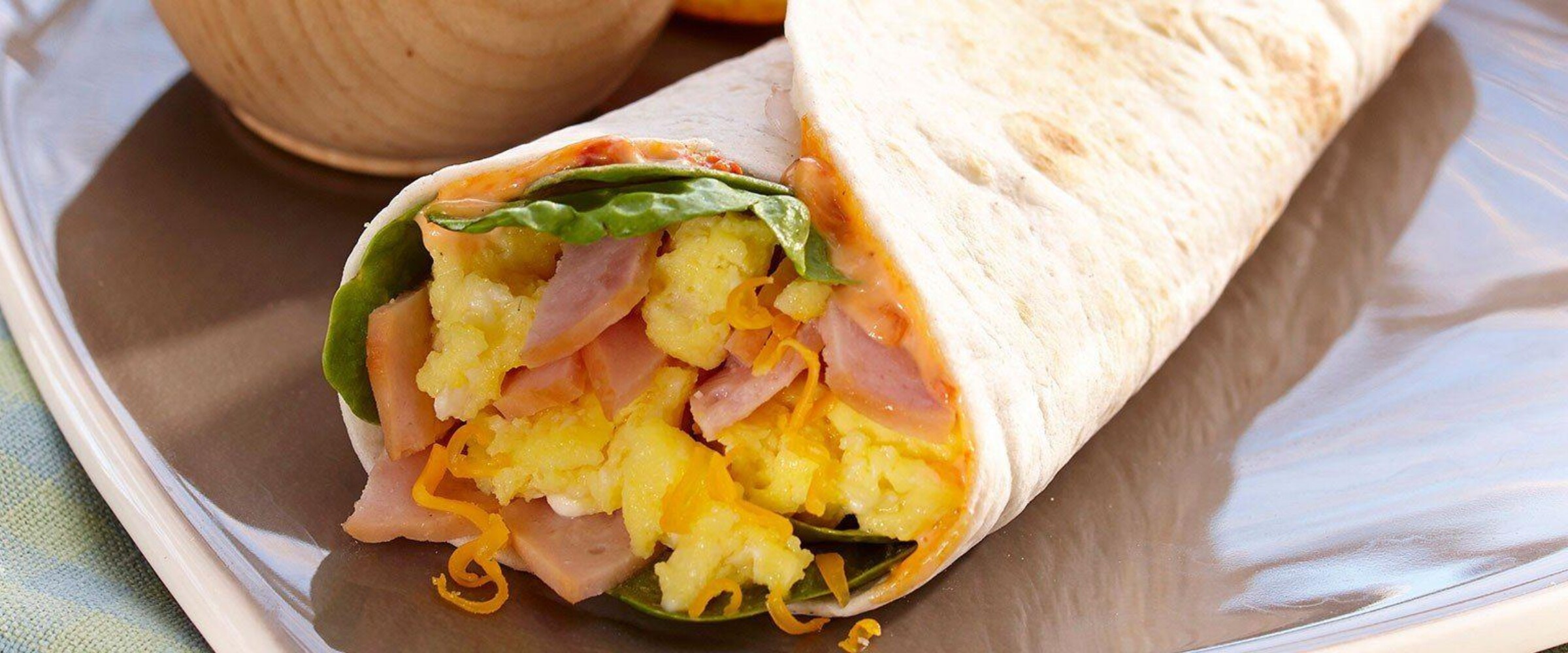 Eggs and ham in a wrap