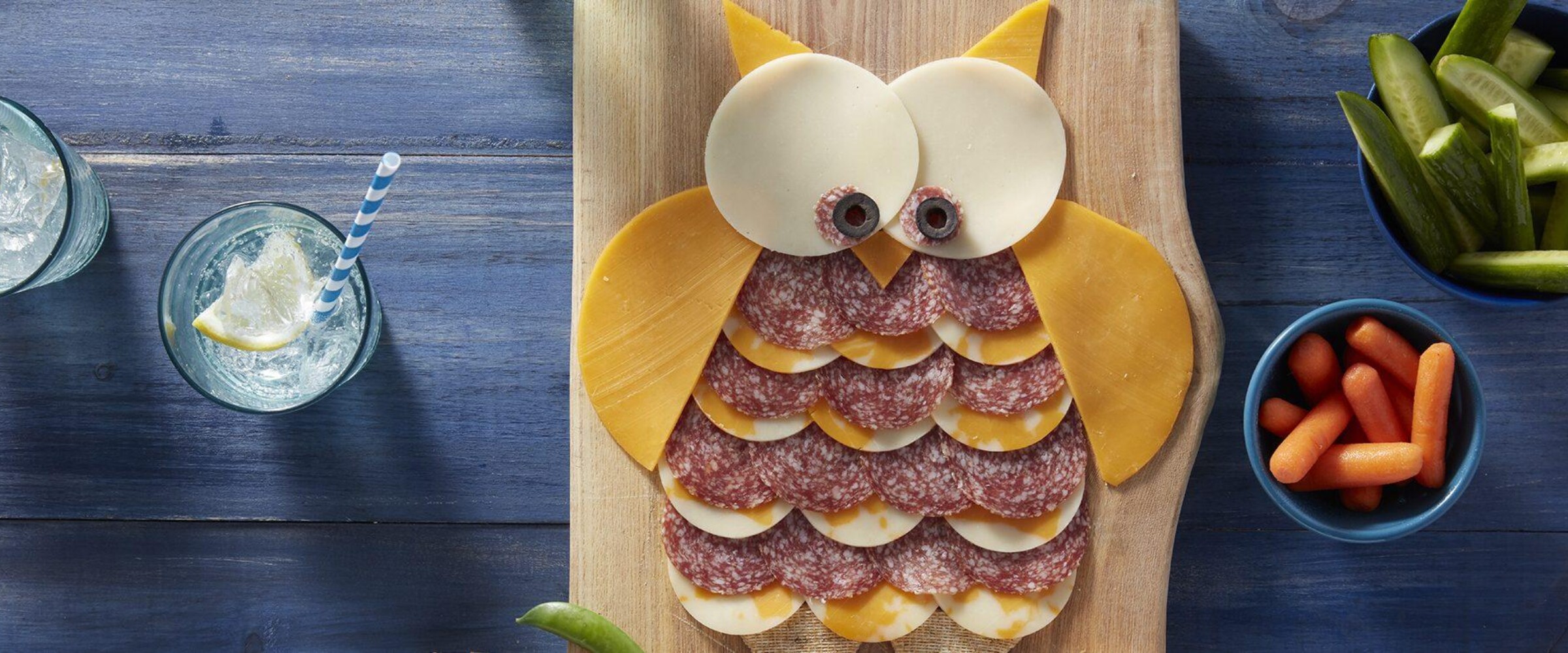 Charcuterie in the shape of an owl