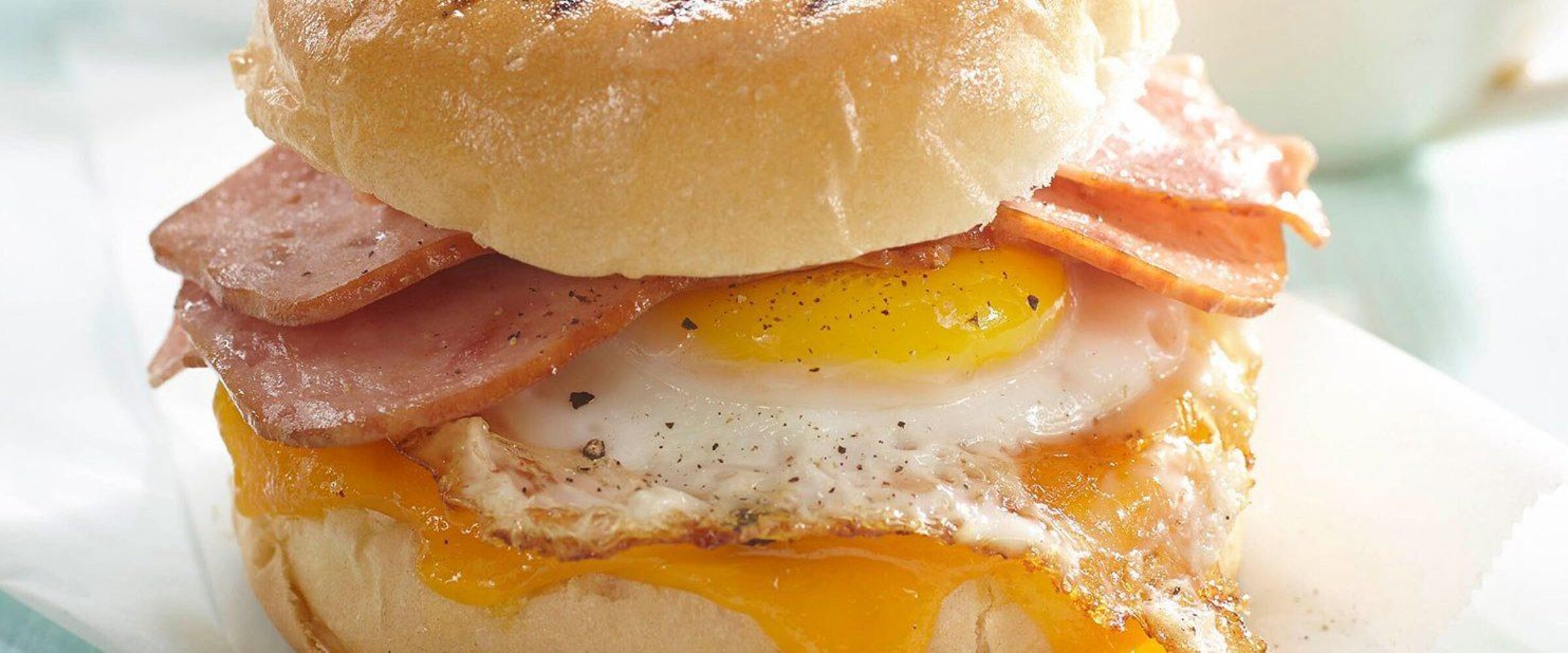 Gluten free breakfast sandwich with ham