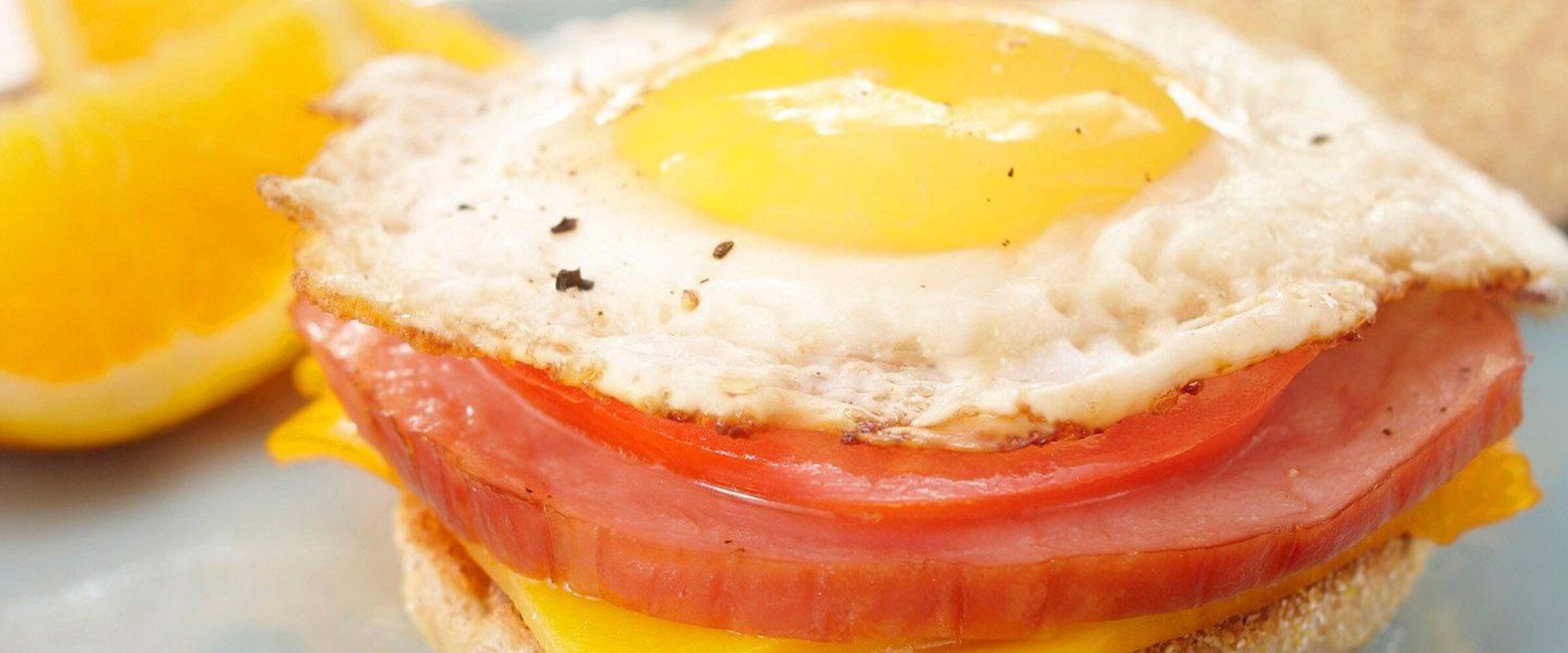 ham and egg on an English muffin