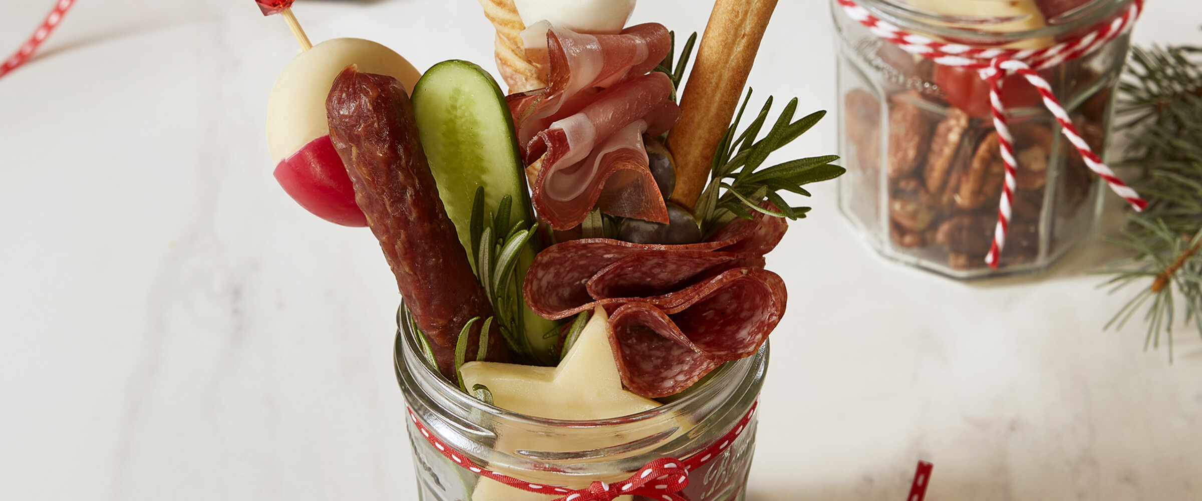 charcuterie in a mason jar