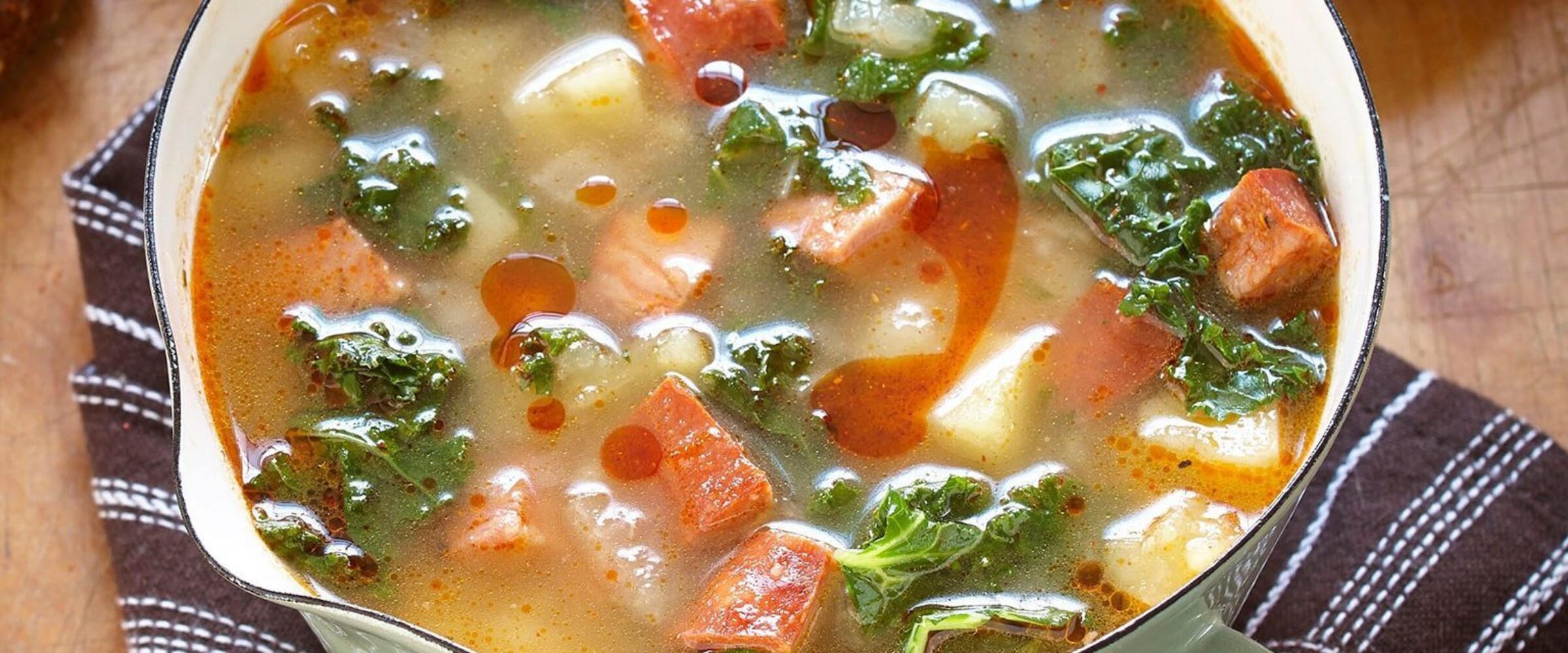 Portuguese chorizo and kale soup