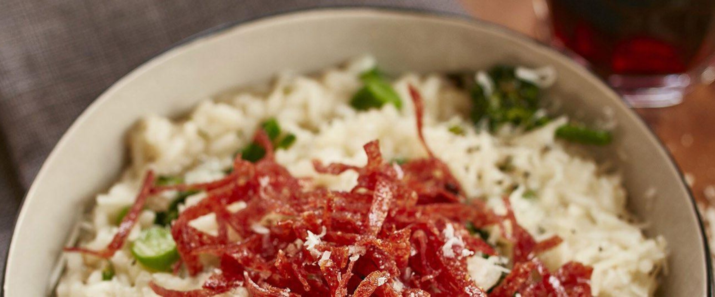 Bowl of Risotto with Salami