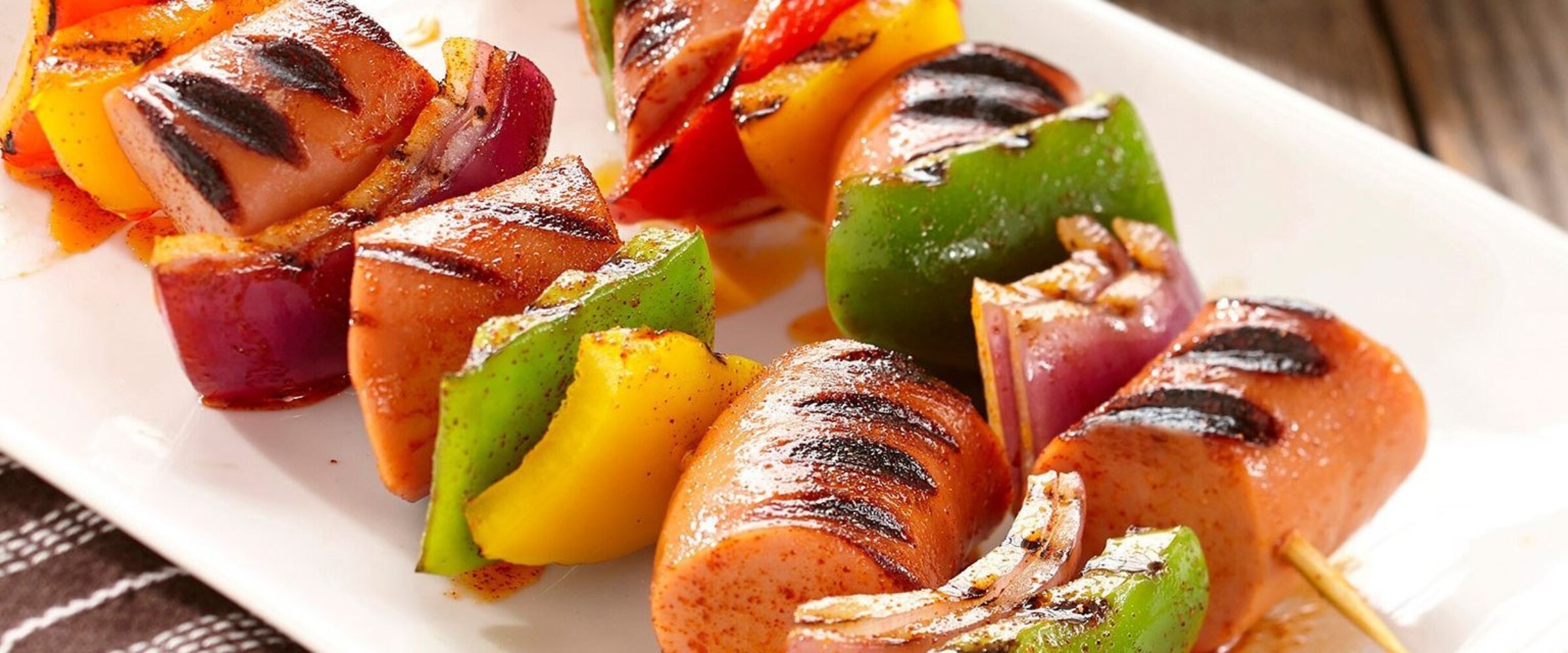 Sausage Kebobs with vegetables