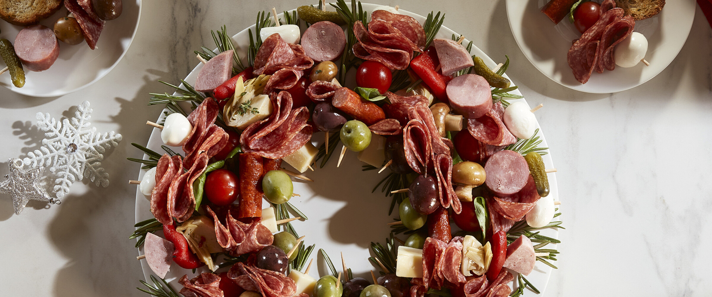 Antipasto wreath for holidays recipe