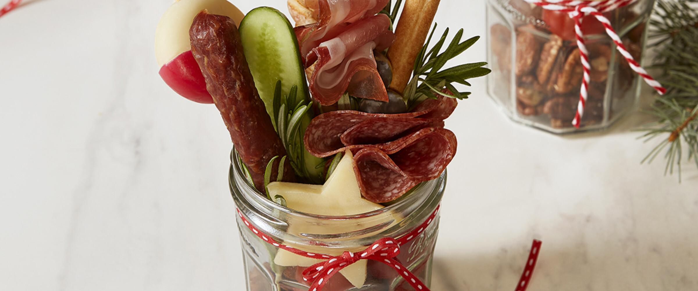 charcuterie in a mason jar