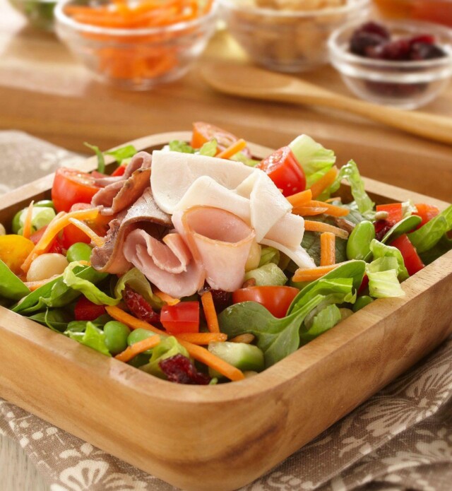 Salad with sliced meat