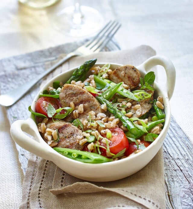 Sausage and farro salad