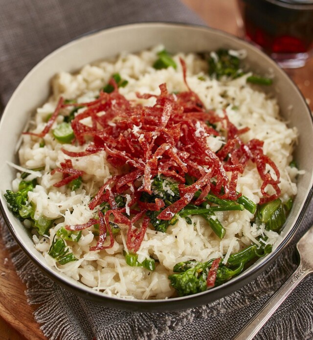 Bowl of Risotto with Salami