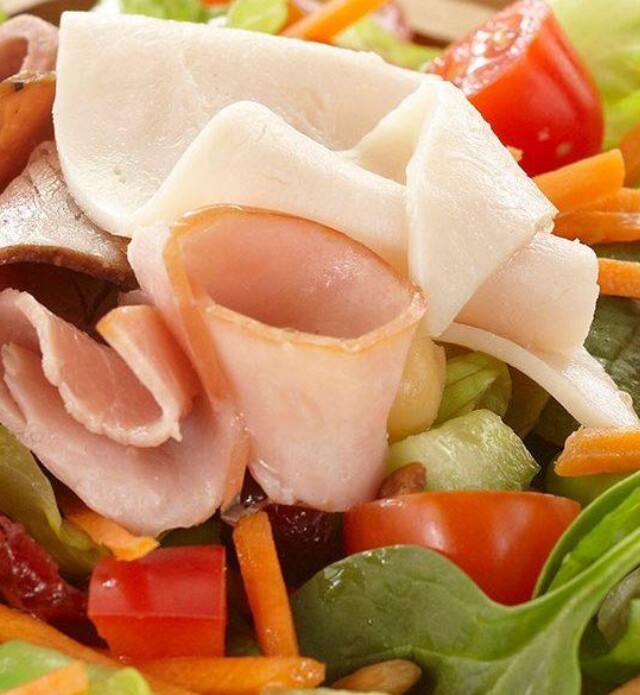 Salad with sliced meat