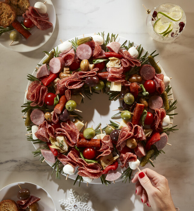 Antipasto wreath for holidays recipe